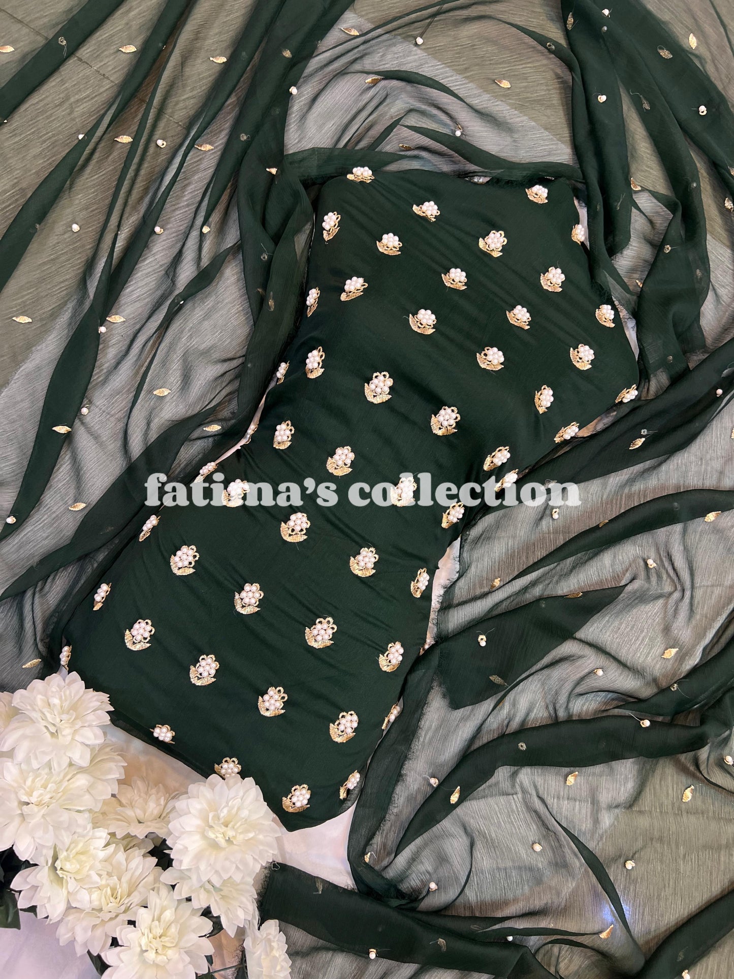 π 7 Pulse Soft Chiffon 3PC Suit π(KAI-GREEN)