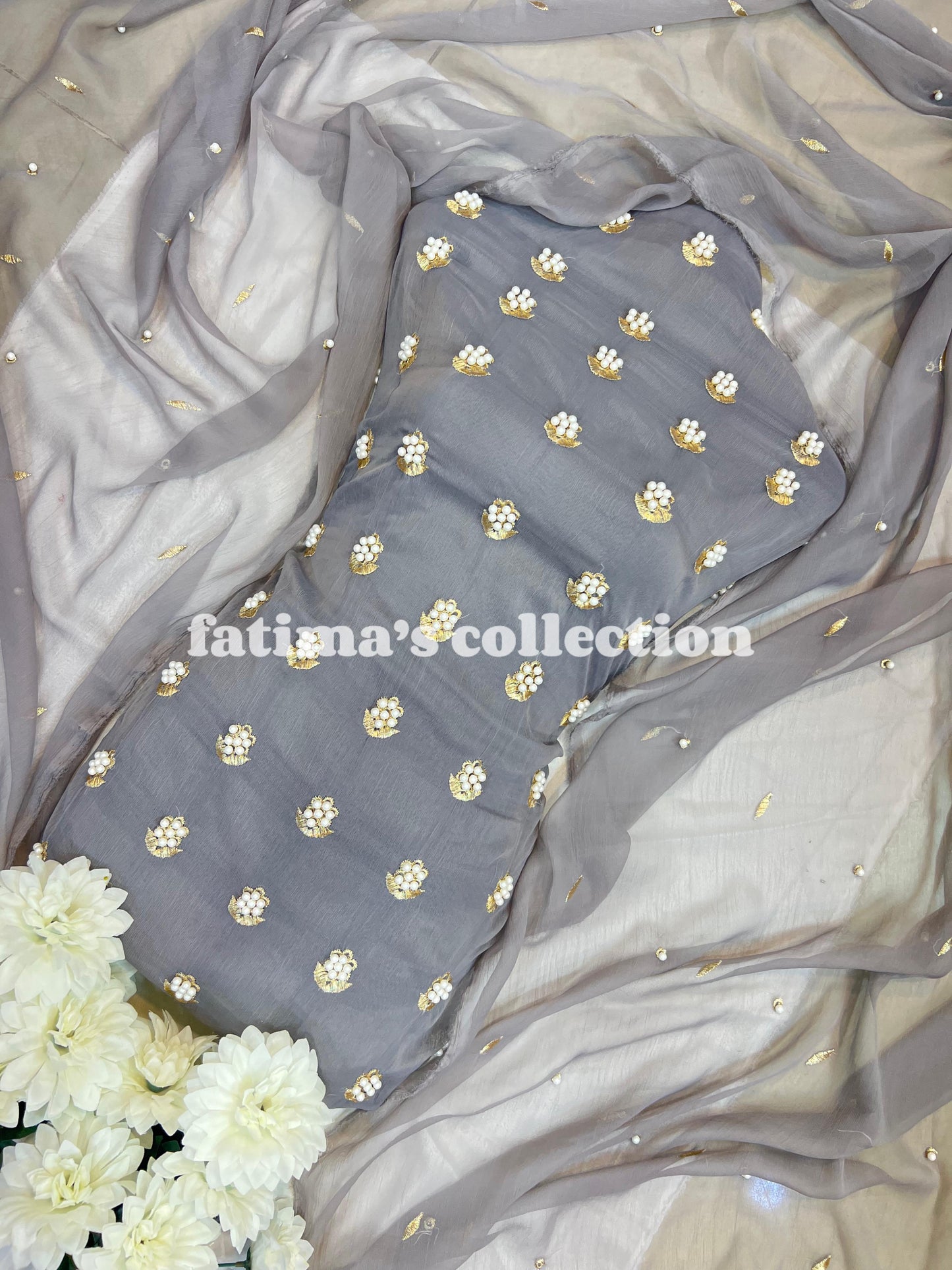 π 7 Pulse Soft Chiffon 3PC Suit π (STEEL-GRAY)