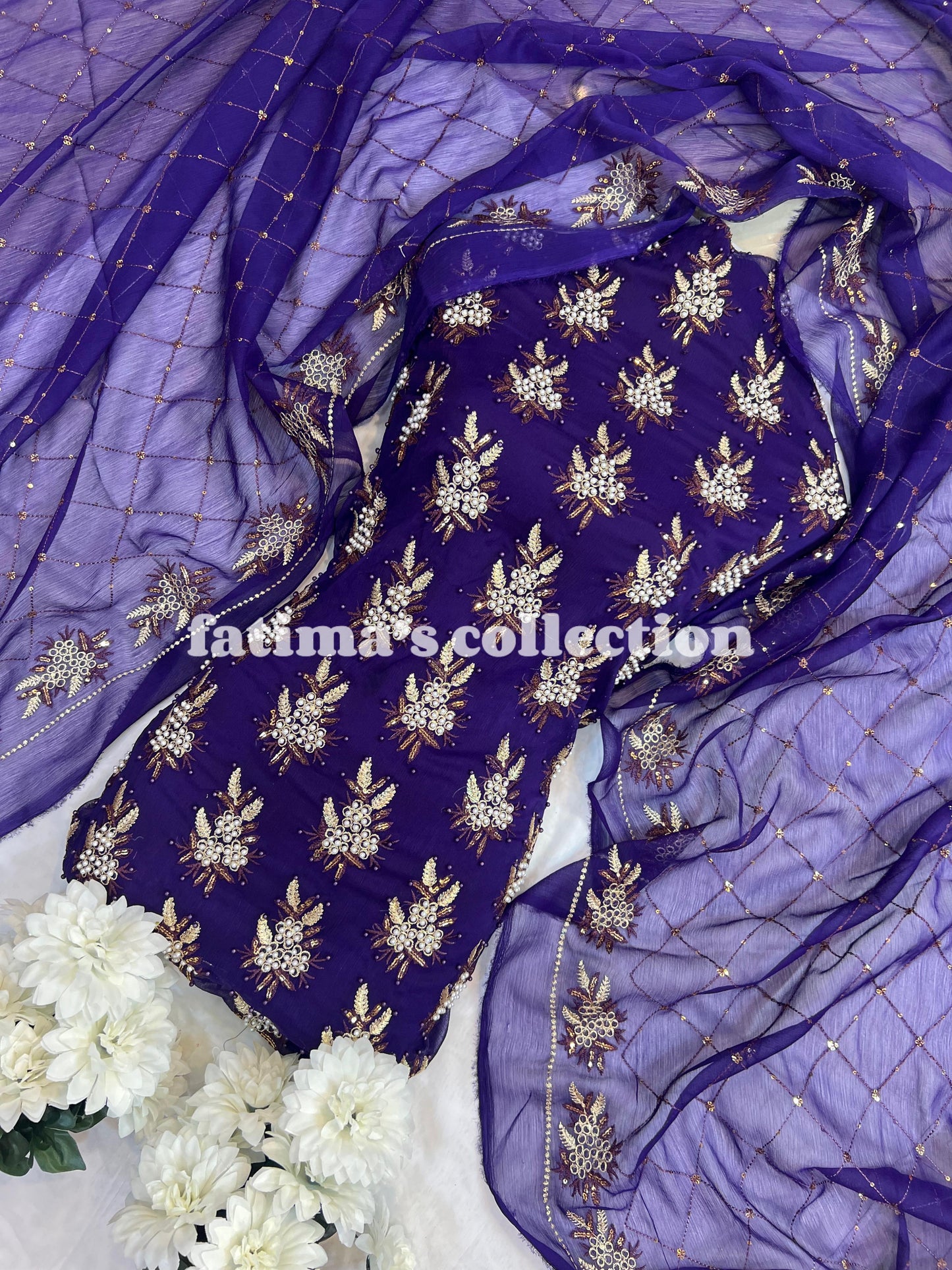 π 3-Piece Soft Chiffon with Fine Pules π(JAMNI)