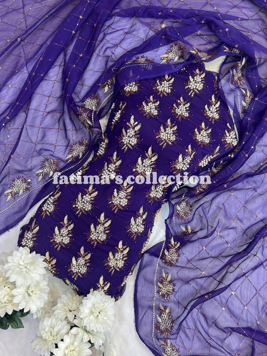 💖 3-Piece Soft Chiffon with Fine Pules 💖(JAMNI)