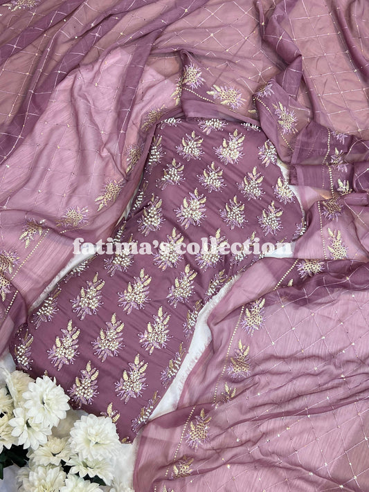 💖 3-Piece Soft Chiffon with Fine Pules 💖(PEYAZI)