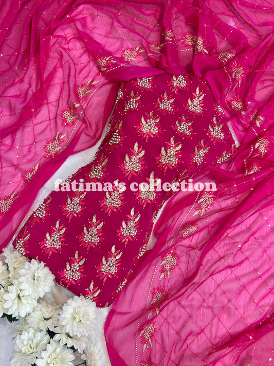 💖 3-Piece Soft Chiffon with Fine Pules 💖(ATSHI)