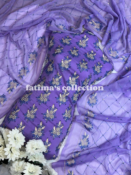💖 3-Piece Soft Chiffon with Fine Pules 💖(KASNI)