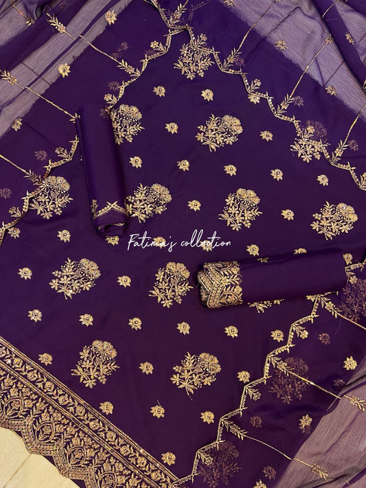 ✨ *3 PC BIG SALE DAMAN DESIGN* ✨ (PLUM)