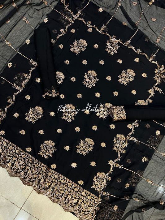 ✨ *3 PC BIG SALE DAMAN DESIGN* ✨ (JUTT-BLACK)