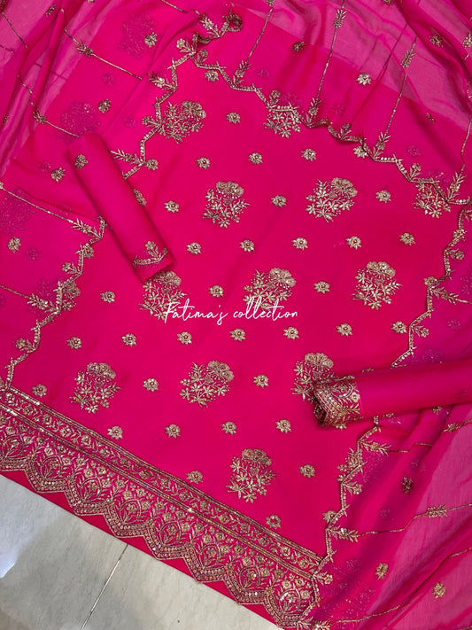 ✨ *3 PC BIG SALE DAMAN DESIGN* ✨ (SHOKING-PINK)