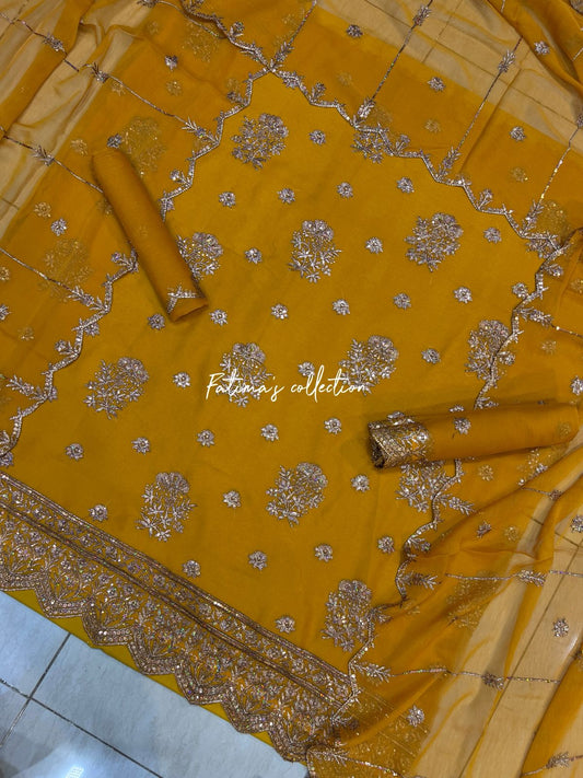 ✨ *3 PC BIG SALE DAMAN DESIGN* ✨ (MUSTARD)
